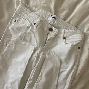Paige Verdugo Crop White Jeans